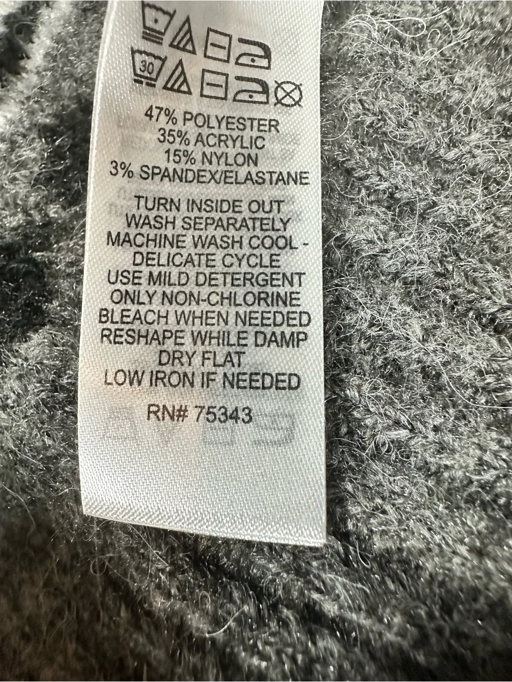 Tahari Gray and Black Patterned Open Cardigan